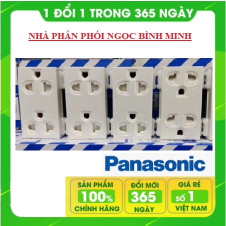 Ổ Cắm Điện Đôi 3 Chấu , Ổ điện âm tường có màn che Wide Panasonic WEV1582SW