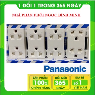 [ PANASONIC] Ổ Cắm Điện Đôi 3 Chấu , Ổ điện âm tường có màn che Wide Panasonic WEV1582SW