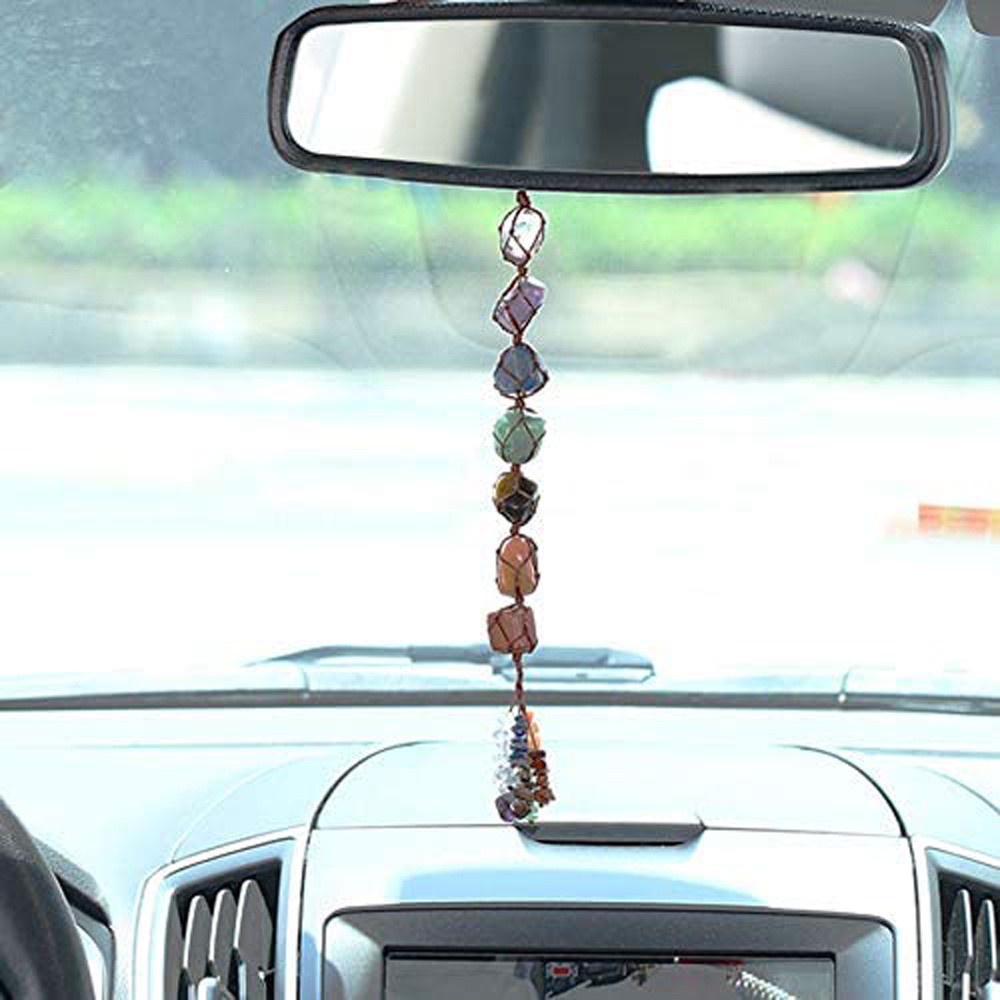 VANES1 Car Accessories 7 Chakra|Christmas Decorations Car|Pendant Car Hanging Ornaments Yoga Meditation Home Decor Window Hanging Reiki|Handmade Healing|Car Decoration/Multicolor