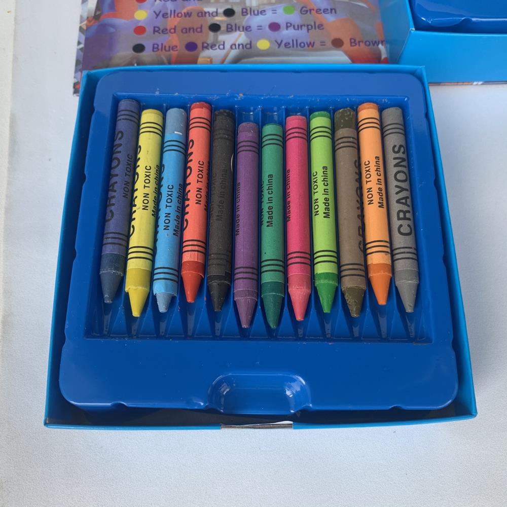 Hộp màu vẽ và tập tô cho bé ❤️48 loại Màu nước Bút chì Bút sáp❤️dạng Hộp 3 tầng mã 53018
