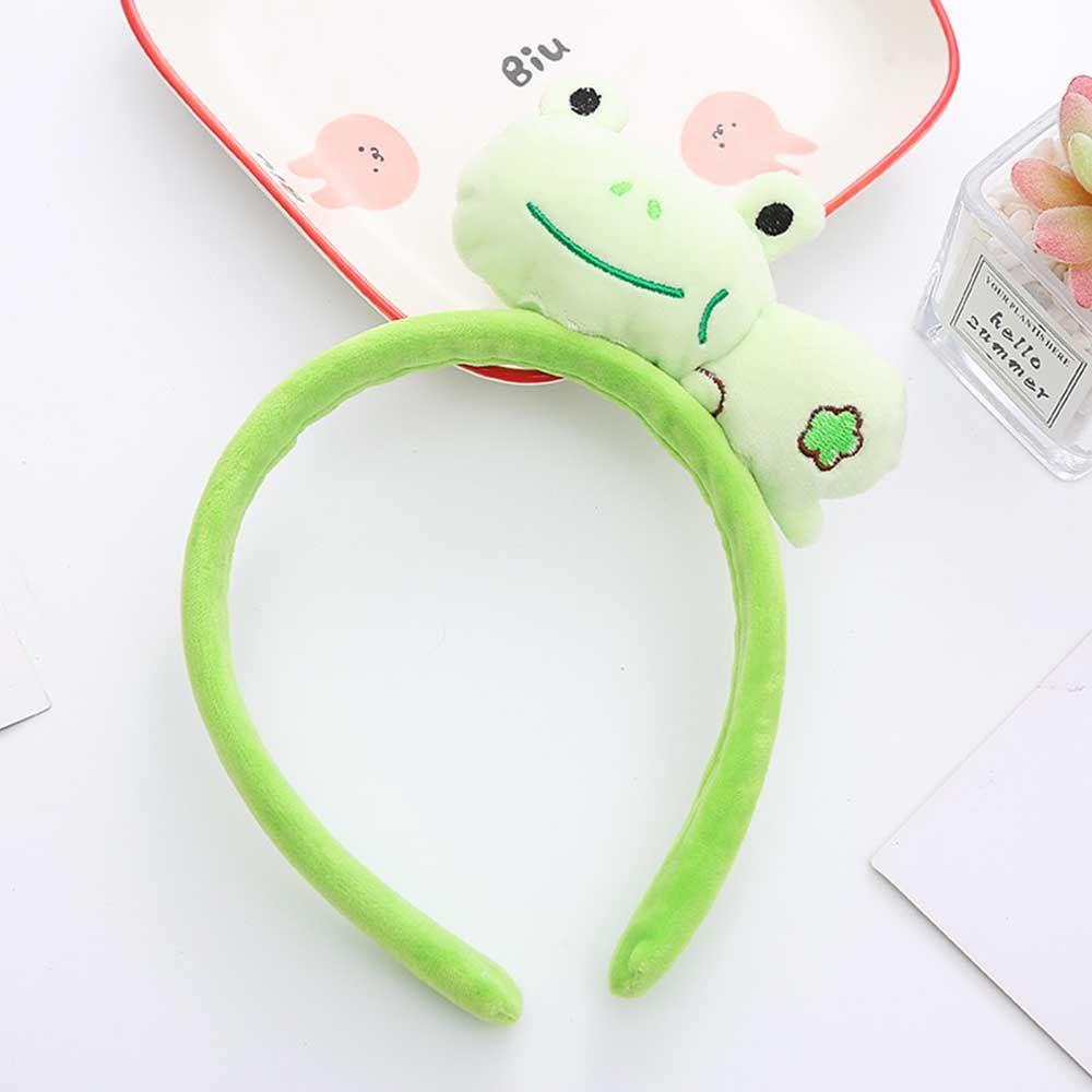 Băng Đô Cài Tóc Bằng Vải Bông Hình Thỏ / Ếch Hoạt Hình Đơn Giản Cho Nữ
