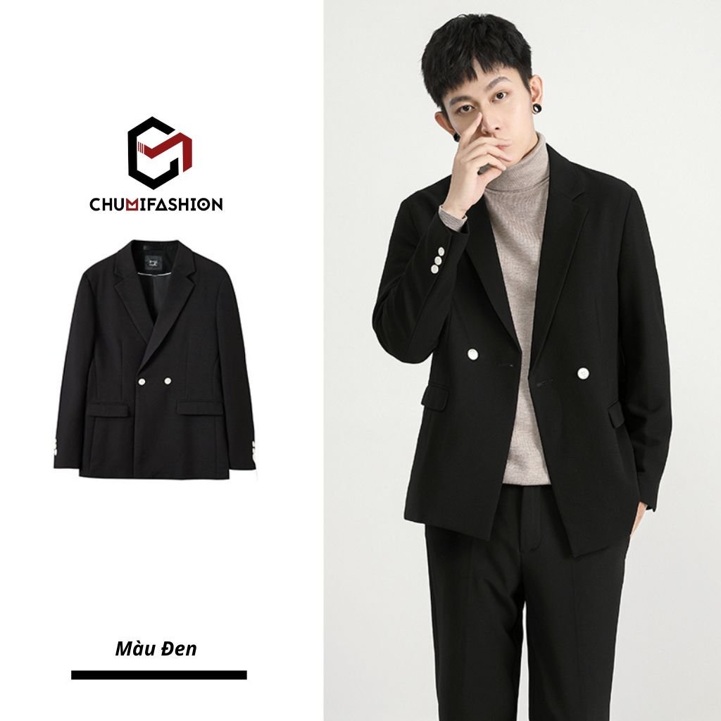 Set Blazer Nam CHUMI Bộ Vest Nam Gồm Áo Vest Và Quần Âu Lịch Lãm Sang Trọng Thời Trang Hàn Quốc AD012