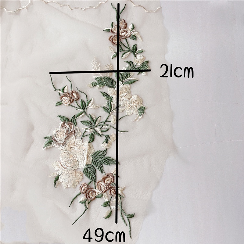1 Bộ Miếng Vải Ren Thêu Hoa Trang Trí Quần Áo Diy