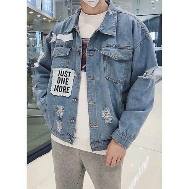 Áo Khoác Jean UNISEX Form Rộng Nam Nữ YUST ONE MORE