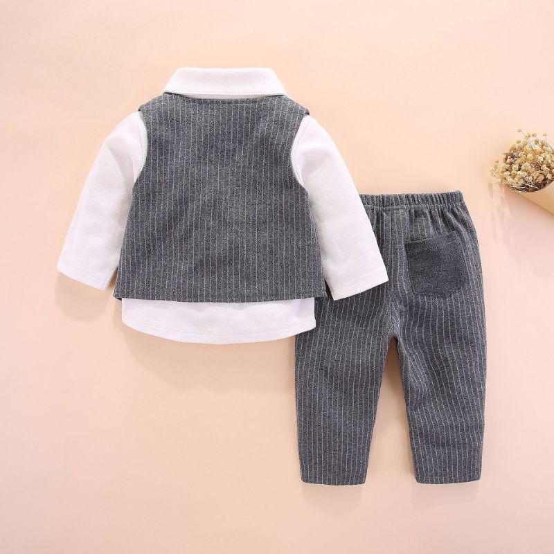 Bộ Vest Gile Công Tử Cho Bé Mialy kids, Chất Liệu Cotton Mềm Mại Thiết Kế Sang Trọng, 2 Màu Cá Tính Cho Bé Trai 0-4 Tuổi