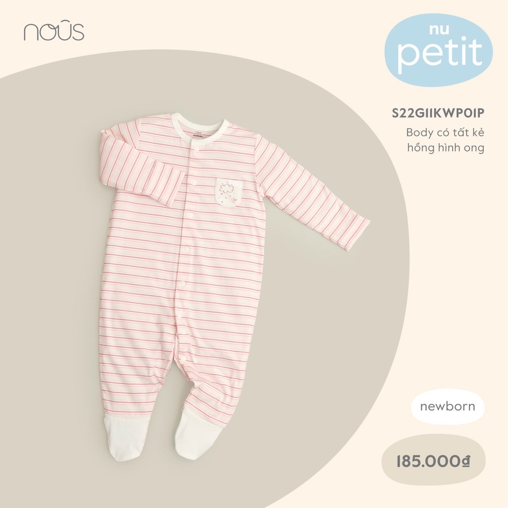 Bộ bodysuit cài thẳng cho bé sơ sinh Nous petit