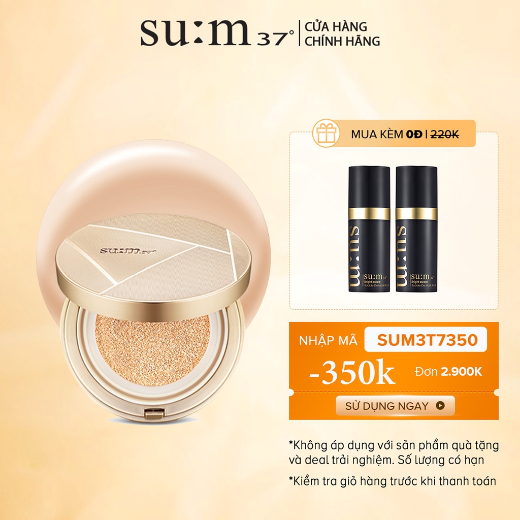 Phấn nước cho da khô Su:m37 Air Rising TF Dazzling Moist Micro Foam Cushion SPF50+ PA+++ 15g (tặng thêm lõi 15g)