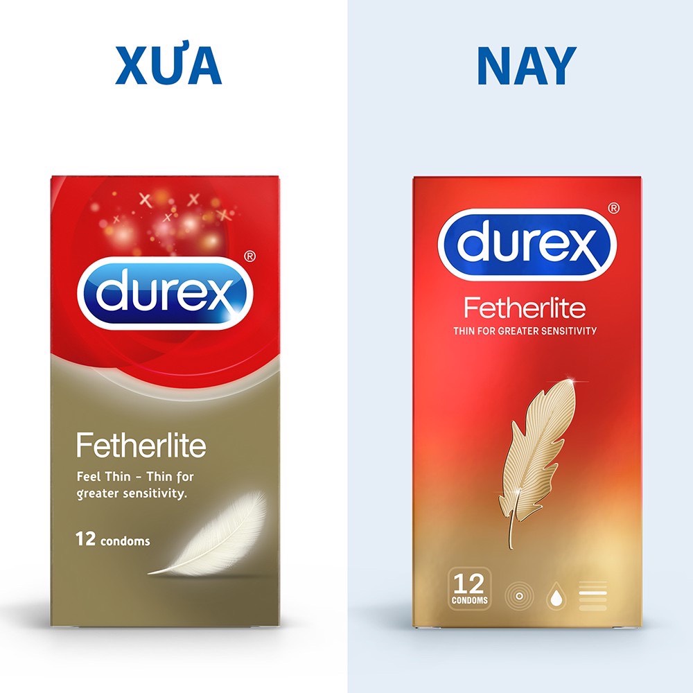Bao cao su SIÊU MỎNG CẢM GIÁC THẬT Durex Fetherlite