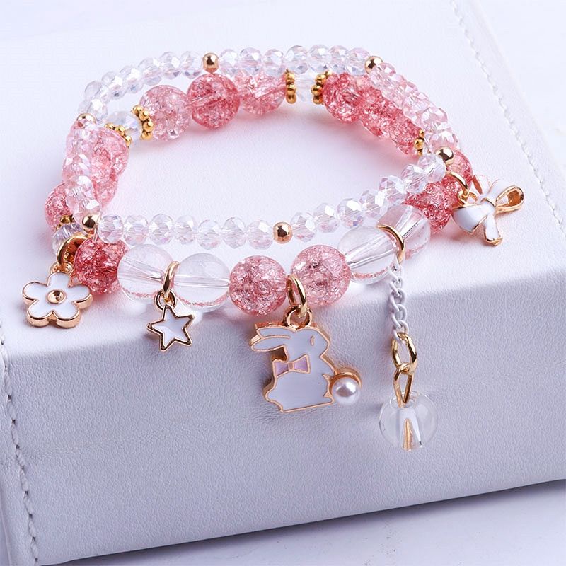 Vòng Tay Xâu Hạt Pha Lê Kiểu Công Chúa Dễ Thương Cho Bé Gái