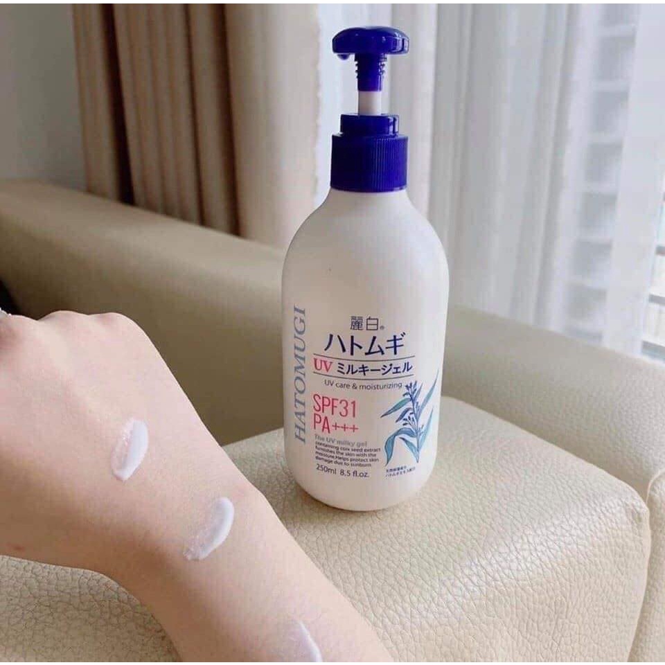 Sữa dưỡng thể dưỡng ngày chống nắng trắng da Hatomugi SPF31 PA+++