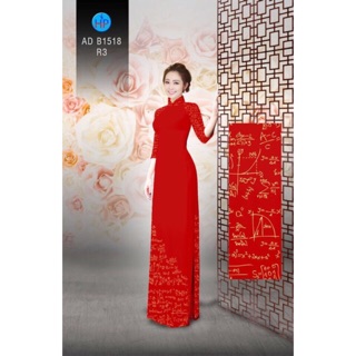 Vải áo dài in hình môn Toán