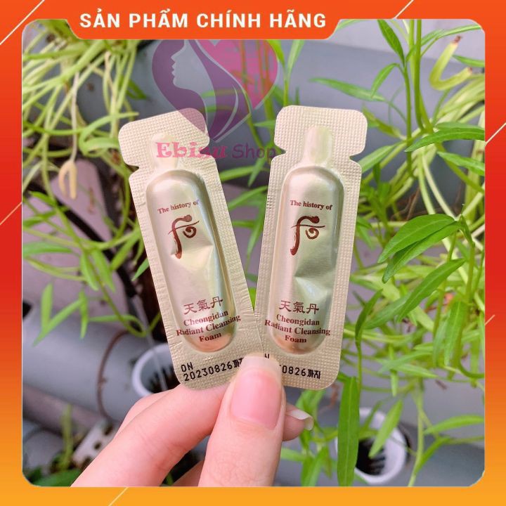 10 gói SỮA RỬA MẶT TÁI SINH WHOO CAO CẤP_Whoo Radiant Cleansing Foam 1ml