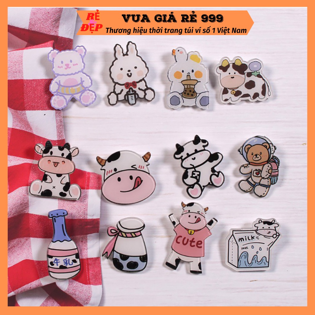 Phụ kiện sticker gim cài trang trí balo túi ví xinh xắn dễ thương VUAGIARE999 ST300