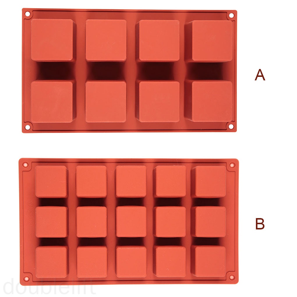 Khuôn silicon làm bánh mousse hình vuông 3D