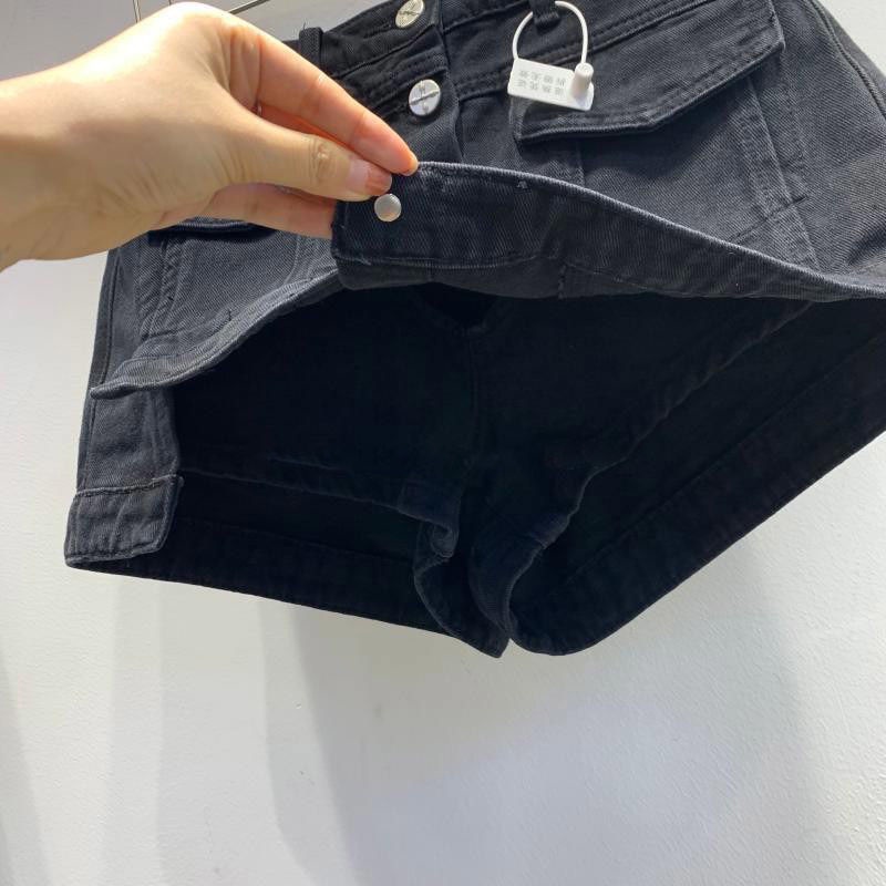 Hàng Mới Về Mới Quần Short Denim Giả Váy Lưng Cao Thời Trang Hàn Quốc Cho Nữ