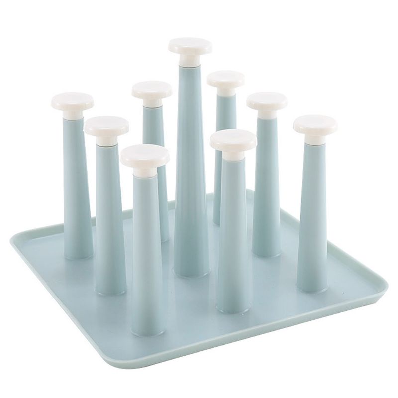 Giá Đỡ Phơi Khô Cốc / Chai Thủy Tinh Bằng Nhựa Chống Trượt Tiện Dụng