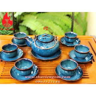 Ấm chén bát tràng 4 mẫu hỏa biến