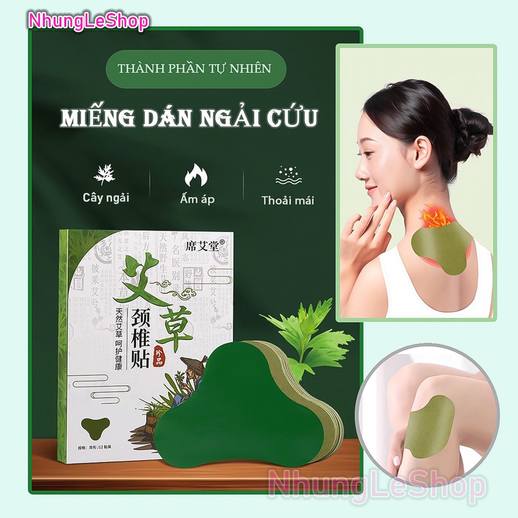 [Hộp 12] Miếng Cao Dán Ngải Cứu Giảm Đau Cổ Vai Gáy Hàng Nội Địa Trung