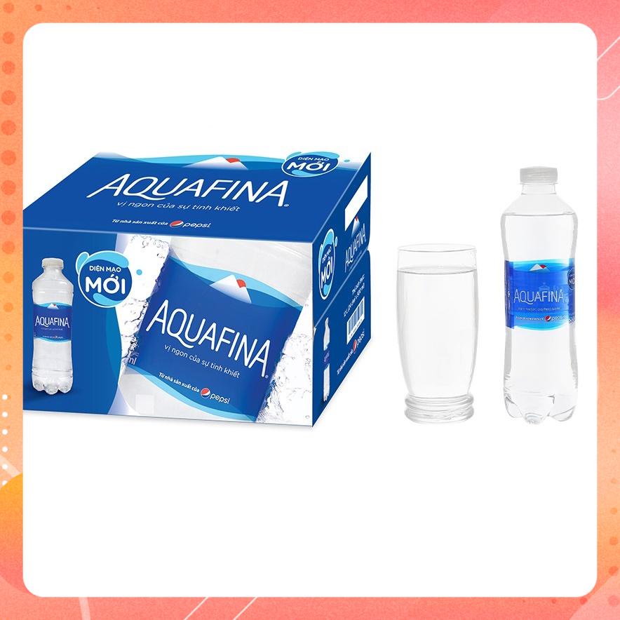 Nước suối AQuaFina chai 500ml Mẫu Mới ( thùng 24 chai)