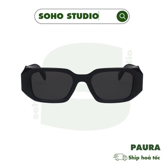 Kính mát nam nữ thời trang Soho Studio gọng vuông chữ nhật PAURA gọng to bản đen ngầu thiết kế góc cạnh tinh xảo anti UV