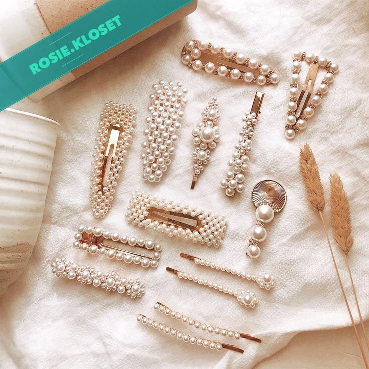 Kẹp tóc đính đá và hạt trai nhân tạo lấp lánh (nhiều mẫu) | Kẹp tóc Hàn Quốc