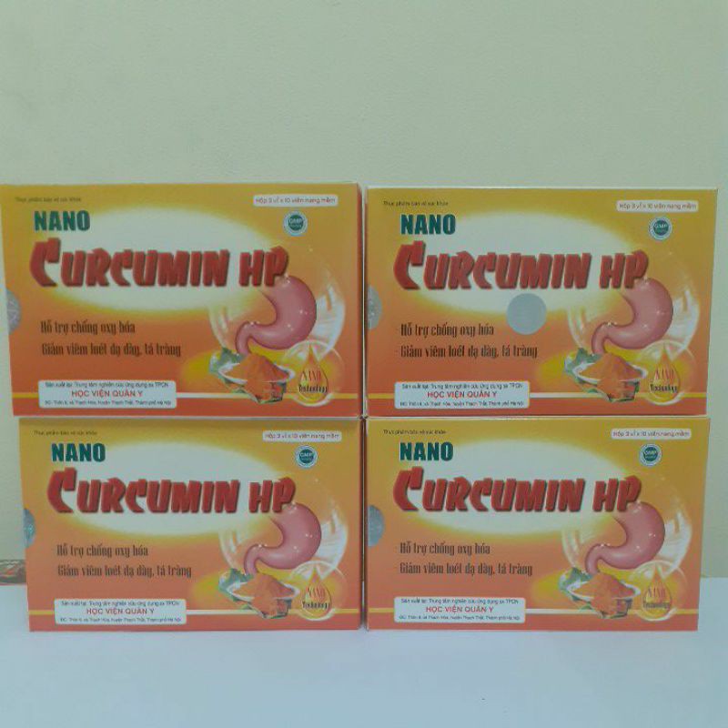 COMBO 4 HỘP Nano Curcumin HP - Học Viên Quân Y - Giải Pháp Cho Người Bệnh Dạ Dày hạn tới 2023