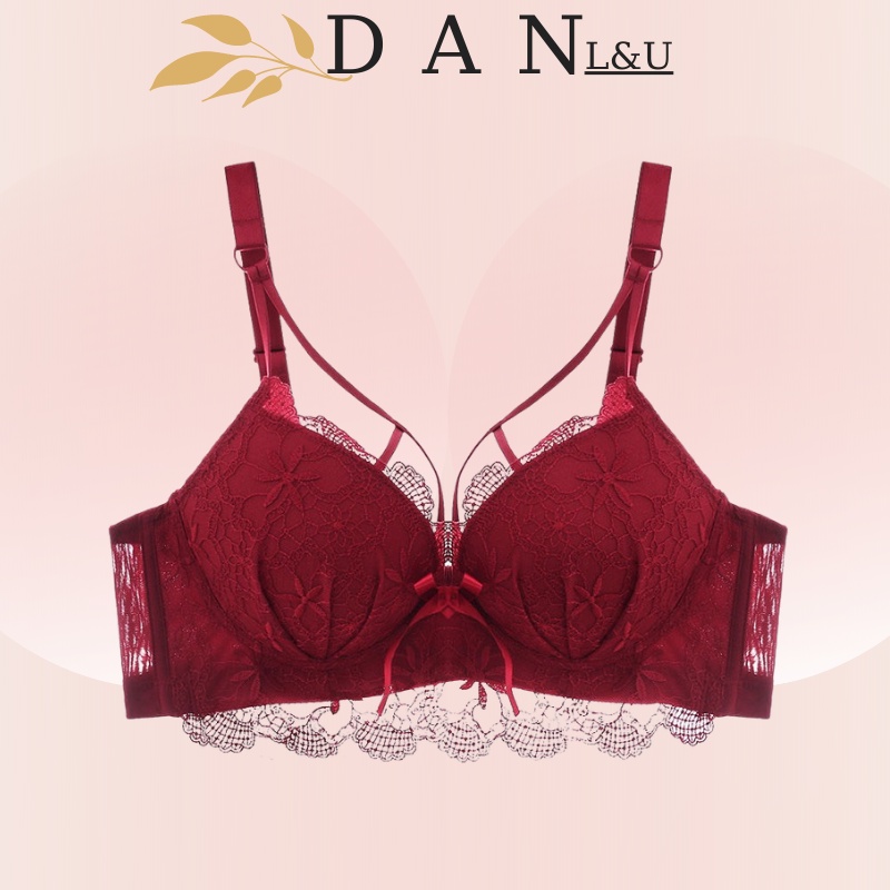 Áo Ngực Nữ Ren Đệm Mỏng Chất Ren Không Gọng Gợi Cảm Nâng Ngực Cài Sau DAN L&amp;U 5508