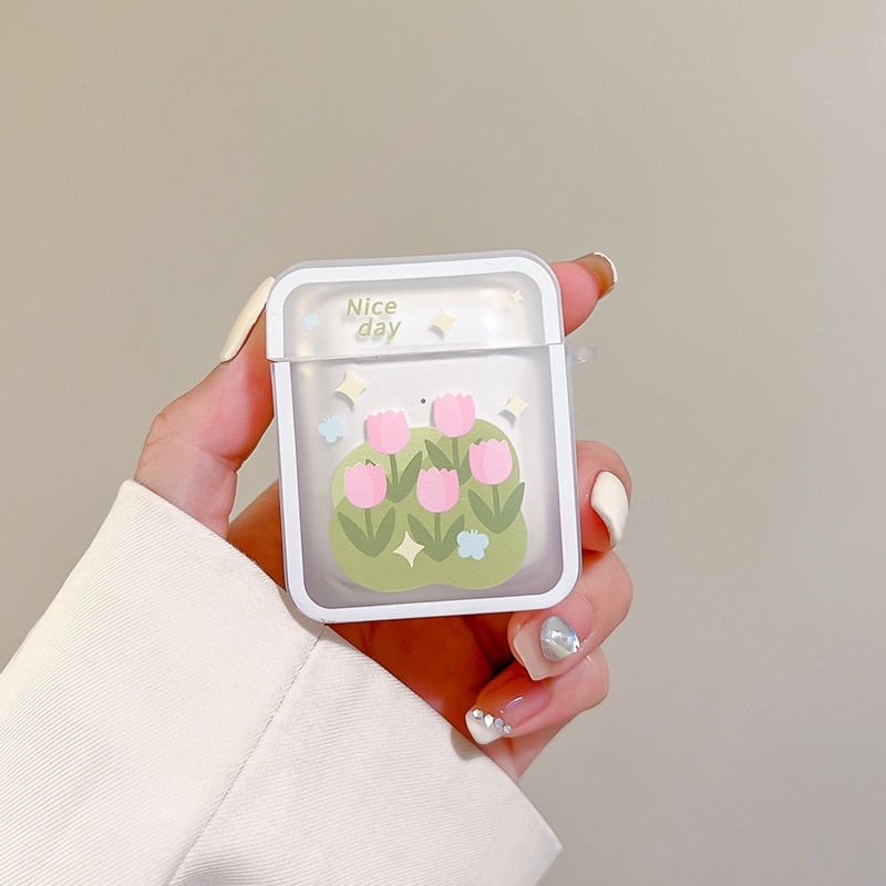 Vỏ Bảo Vệ Hộp Sạc Tai Nghe airpods 2 / 3 Bằng Silicon Hình Vuông Phong Cách Nhật Hàn Thời Trang