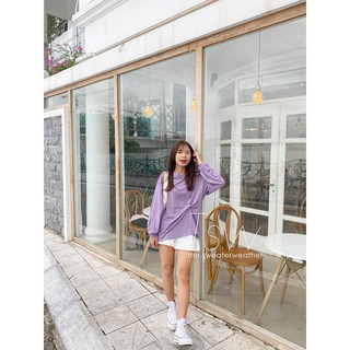 Áo sweater thun xoắn eo (Ảnh thật)