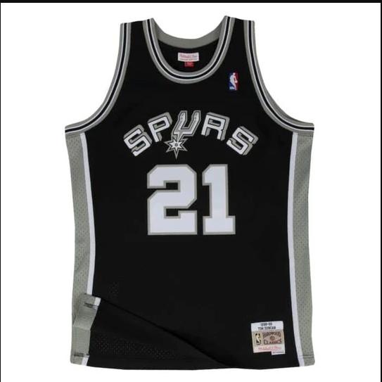 Áo Bóng Đá Mitchell & Ness San Antonio Spurs Tim Duncan 21 98-99 Chất Lượng Cao