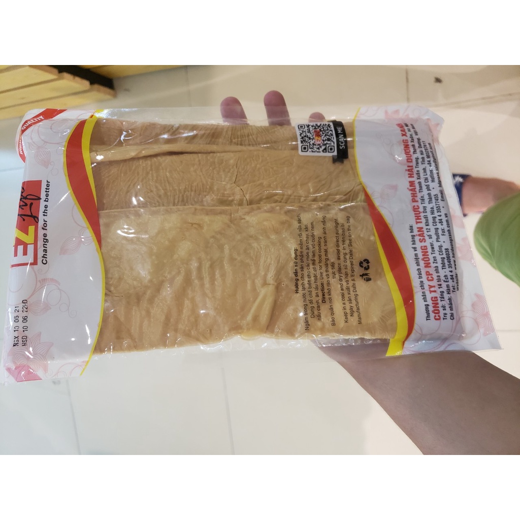 Váng đậu đóng túi Hải Dương Xanh EZ life 180g, Phù trúc, Tàu hũ ky, Tofu skin in box 180gr