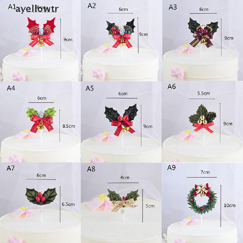 Set 2 Que Cắm Trang Trí Bánh Kem Phong Cách Giáng Sinh Năm Mới