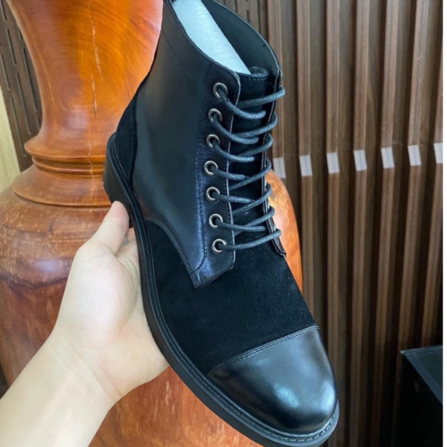 Giày cao cổ Ankle boots Da bò nhập khẩu