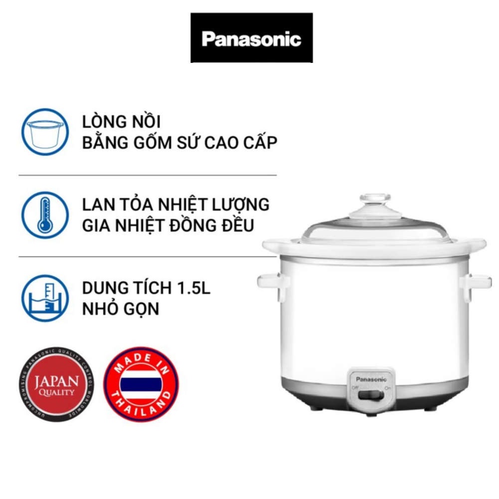 Nồi Nấu Cháo Chậm Panasonic dung tích 1.5L/ 3L / 5L bảo hành 12 tháng