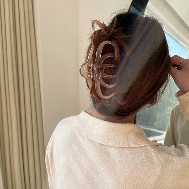 Kẹp Tóc Nhựa Trong Suốt Phong Cách Vintage Thời Trang