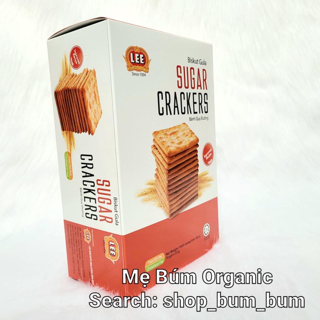 [HCM giao hỏa tốc]  Bánh quy giòn Cream Creackers phủ đường, Bánh lúa đường Sunrise Malaysia - Hộp 308g, 14 gói*22g