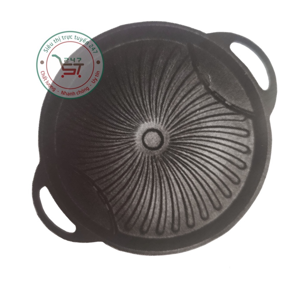 Mâm nướng tròn sọc quạt chống dính 31x31 cm đa năng Mâm nướng thịt thơm ngon tại nhà với giá tốt