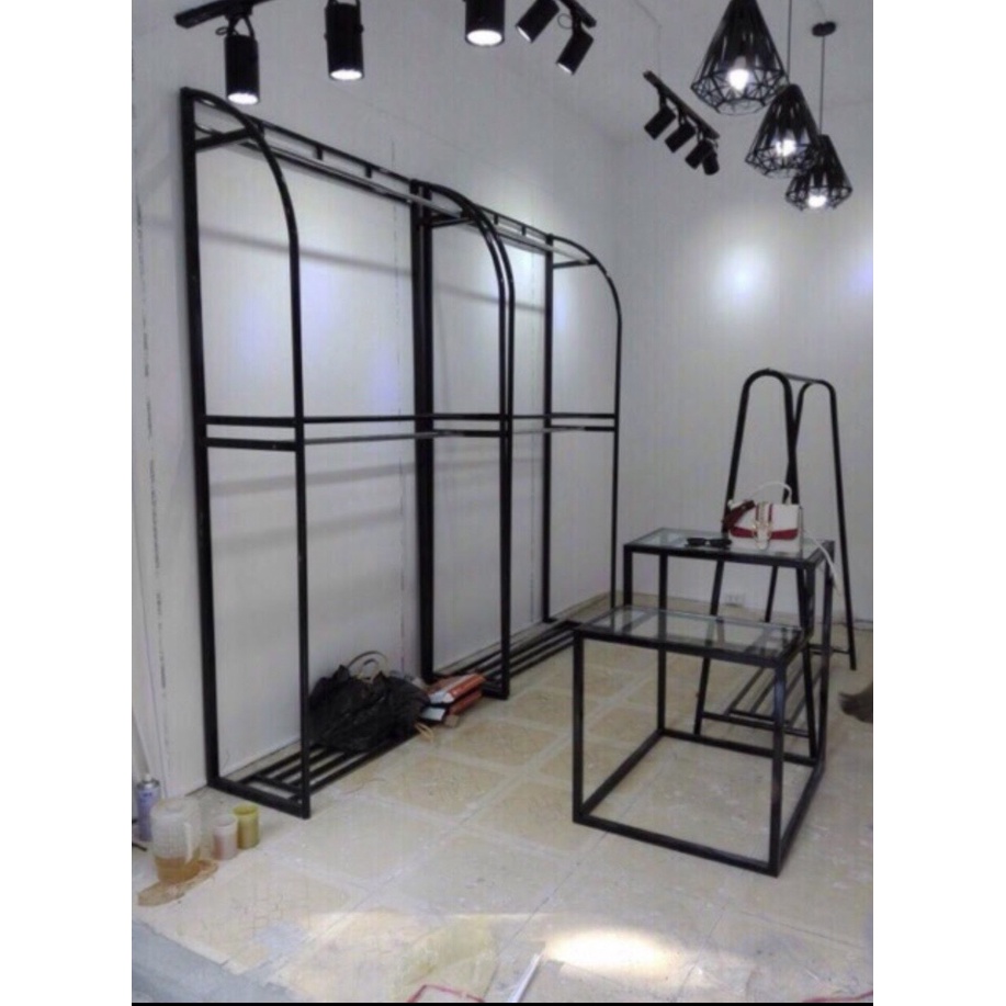 kệ treo quần áo-giá treo cánh buồm 2 tầng giúp tiết kiệm diện tích-kích thước 2m3x1m5x60cm