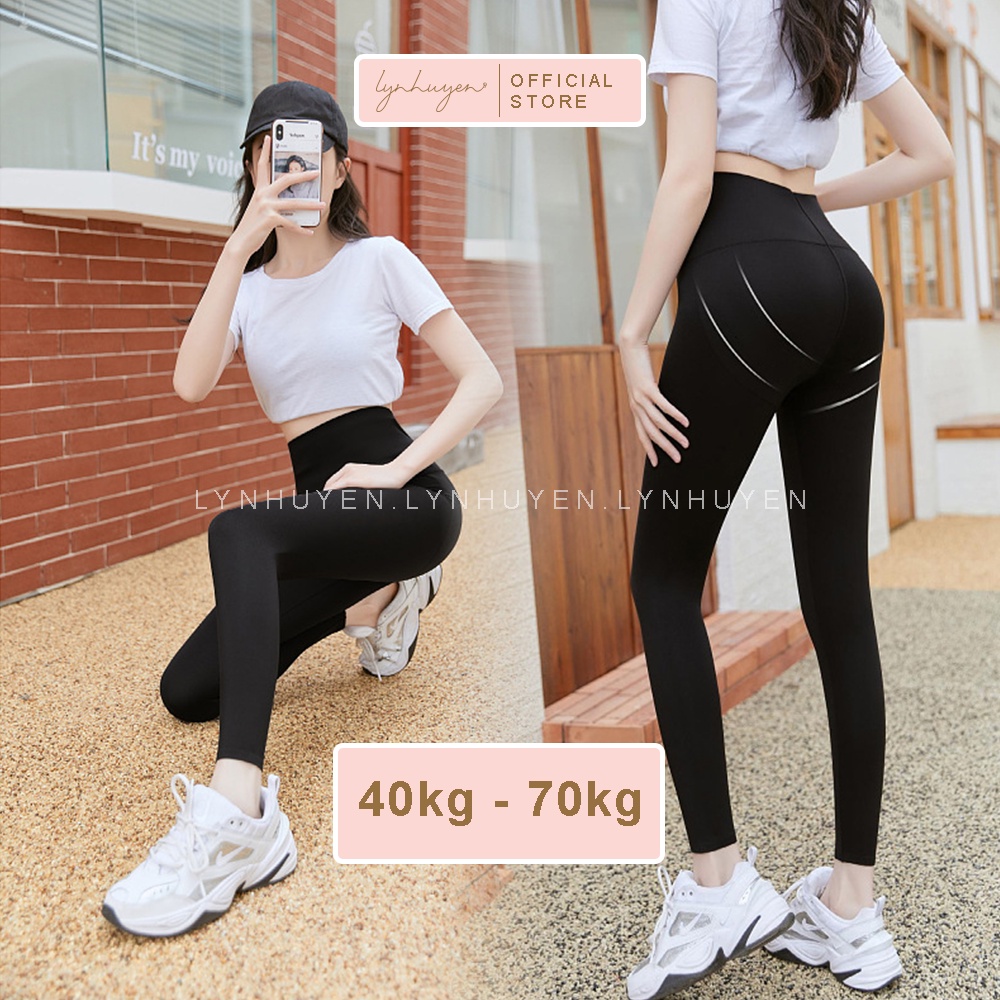 Quần Legging Nữ Dài Nâng Mông Cạp Cao Thun Lạnh Lynhuyen Q010