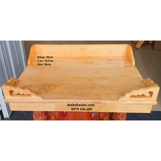Bàn thờ treo tường gỗ tràm bông vàng 40cm – vàng nhạt