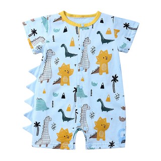 Jumpsuit Bodysuit Romper Liền Mảnh In Hình Khủng Long Cho Các Bé Nhỏ Sơ Sinh
