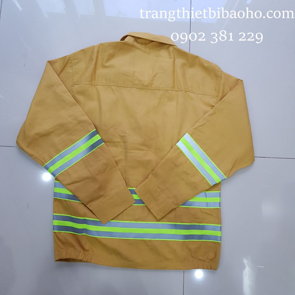Bộ quần áo PCCC màu vàng phối phản quang theo Thông tư 48/2015/TT-BCA