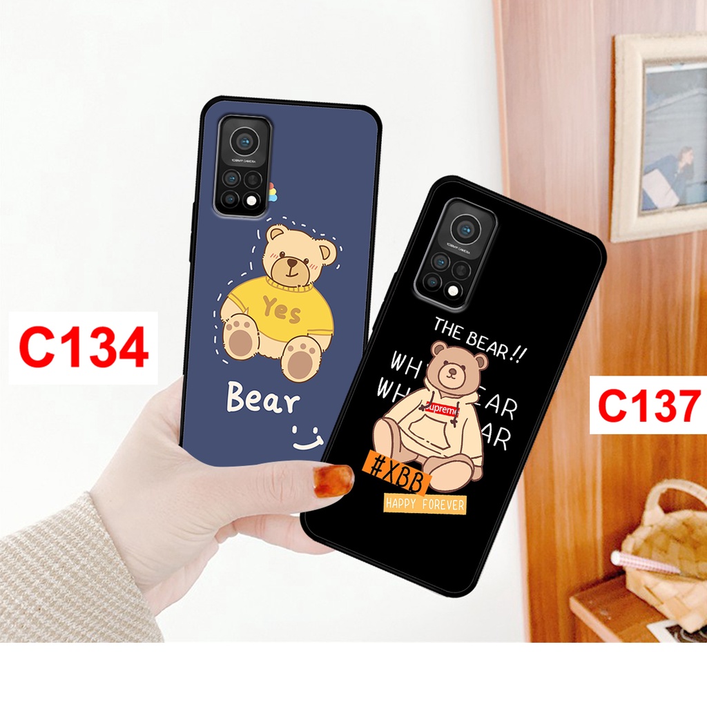 Ốp Xiaomi Mi 10T - Mi 10T Pro - Mi 11T - Mi 11T Pro in hình gấu bear thời trang, cute . ốp lưng xiaomi redmi rẻ bền đẹp.