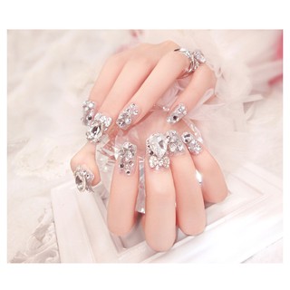 Bộ 24 Móng Tay Giả Đính Đá Pha Lê Cao Cấp (A37)