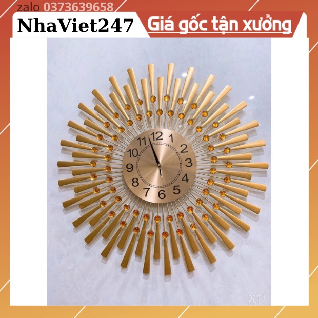 Đồng Hồ Treo Tường Trang Trí MẶT TRỜI,mã 688-Kt 70cm-tranh 3d kim loại,decor đẹp,giá rẻ-quà tặng ý ngĩa-bh 5 năm