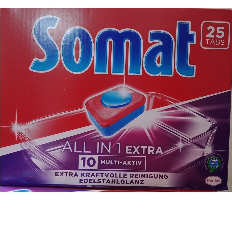 combo 2 gói viên rửa chén Somat 25 viên ( Viên tổng hợp bột ,Muối rửa bát và nước làm bóng )