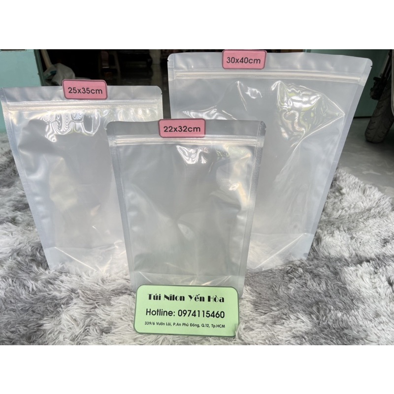 1kg túi zip đáy đứng mặt bạc mặt trong hàng đẹp