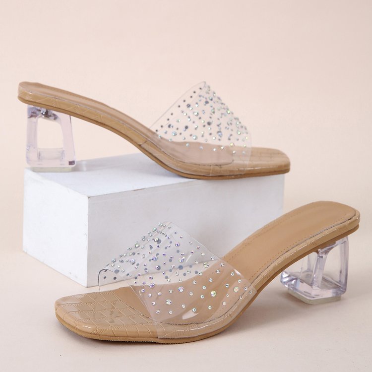 Giày Cao Gót Trong Suốt Đế Thô size 35-41