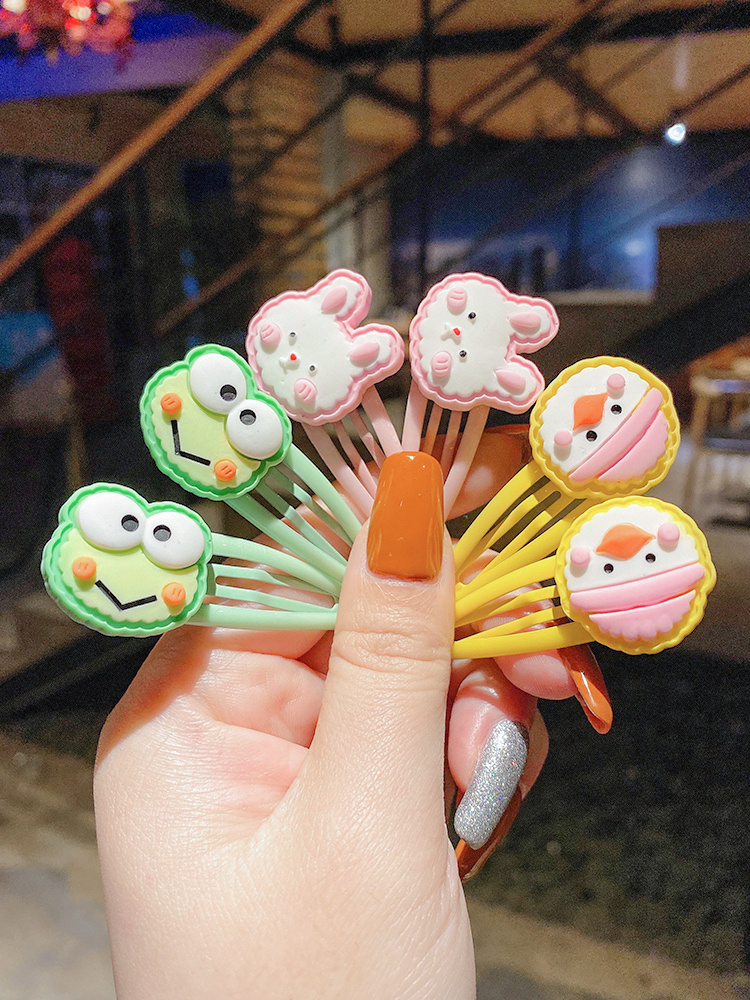 Bộ Kẹp Tóc Họa Tiết Hoạt Hình Kiểu Hàn Quốc Xinh Xắn Đáng Yêu