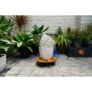 CHẬU SỨ TRẮNG HỌA TIẾT 18*21CM